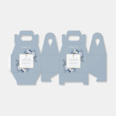 Dusty Blue Floral Boho Heilige Communie Bedankdoosjes (Uitgevouwen)
