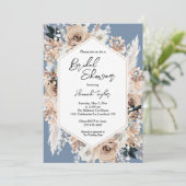 Dusty Blue Floral Boho Vrijgezellenfeest Kaart (Staand voorkant)