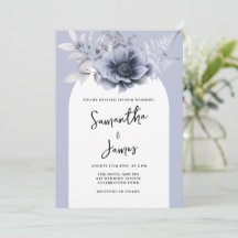 Dusty Blue Floral Boho Waterverf Wedding
