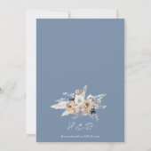 Dusty Blue Floral Boho Wedding Save The Date (Achterkant)