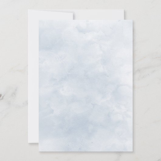 Dusty Blue Floral Botanical Elegant Wedding Kaart (Achterkant)