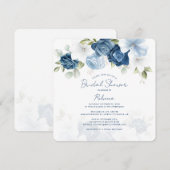 Dusty Blue Floral Botanical Greenery Vrijgezellenf Kaart (Voorkant / Achterkant)