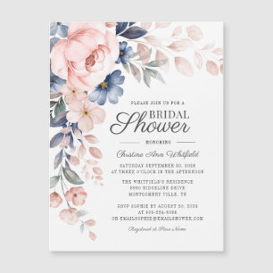 Dusty Blue Floral Botanical Script Vrijgezellenfee