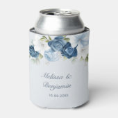 Dusty Blue Floral Botanical Wedding Blikjeskoeler (Blikje Voorkant)