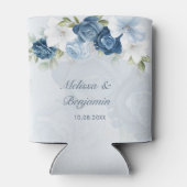 Dusty Blue Floral Botanical Wedding Blikjeskoeler (Achterkant)