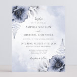 Dusty Blue Floral Botanical Wedding Invitation<br><div class="desc">Een elegante moderne bloemetjestrouwuitnodiging met stoffige blauwe waterverf bloemen met handgeschreven kalligrafie.</div>