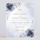 Dusty Blue Floral Botanical Wedding Invitation