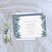Dusty Blue Floral Botanical Wedding