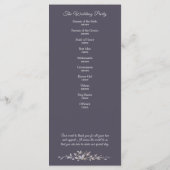 Dusty Blue Floral Botanical Wedding Programmakaart (Achterkant)