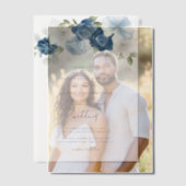 Dusty Blue Floral Botanical Wedding Vellum Uitnodigingen (Offset (Koppel))