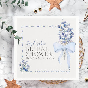 Dusty Blue Floral Bow Calla Lily Vrijgezellenfeest Servet