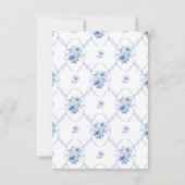 Dusty Blue Floral Bow Save the Date Wedding Card (Achterkant)