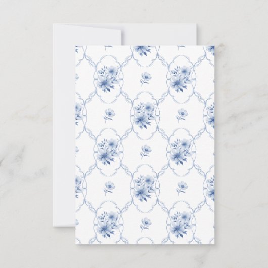 Dusty Blue Floral Bow Save the Date Wedding Card (Achterkant)