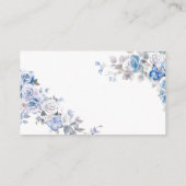 Dusty Blue Floral Boy Baby shower Luier Raffle Informatiekaartje (Achterkant)
