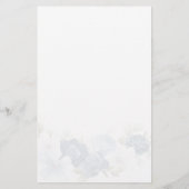 Dusty Blue Floral Bridal Shower Briefpapier (Achterkant)