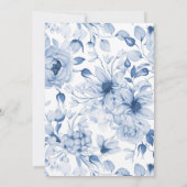 Dusty Blue Floral Bridal Shower  Kaart (Achterkant)