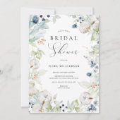 Dusty Blue Floral Bridal Shower Kaart (Voorkant)