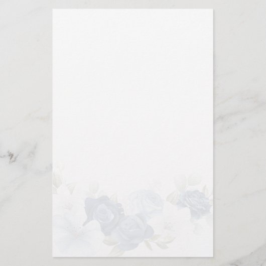 Dusty Blue Floral Bridal Shower Kaart (Achterkant)