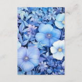 Dusty Blue Floral bruiloft Gast Details Informatiekaartje (Achterkant)