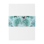 Dusty Blue Floral bruiloft Initialen Uitnodigingen Wikkel (Achterkant Voorbeeld)