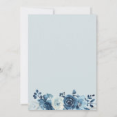 Dusty blue floral bruiloft kaart (Achterkant)