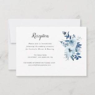 dusty blue floral bruiloft RSVP kaartje