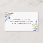 Dusty Blue Floral bruiloft RSVP online Informatiekaartje (Voorkant)