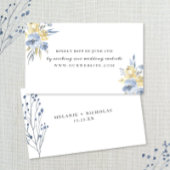Dusty Blue Floral bruiloft RSVP online Informatiekaartje