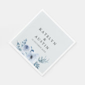 dusty blue floral bruiloft servet (Hoek)