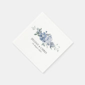 dusty blue floral bruiloft servet (Hoek)