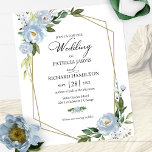 Dusty Blue Floral Budget Weddenschap<br><div class="desc">Elegant florale geometrische voordelige bruiloft met uitnodigingen van 4, 5 x 5, 6 inch. OPMERKING: de enveloppen zijn NIET meegerekend; er kunnen afzonderlijke A7-enveloppen worden aangeschaft.</div>