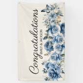Dusty Blue Floral Butterflies Verloving Spandoek (Verticaal)