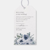 Dusty Blue Floral Cadeaulabel (Voorkant)