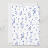 Dusty Blue Floral Chinoiserie Baby shower Kaart (Achterkant)