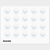 Dusty Blue Floral Coquette Monogram Ronde Sticker (Vel)