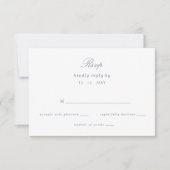 Dusty Blue Floral Crest Monogram Bruiloft RSVP Kaartje (Voorkant)