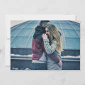 Dusty Blue Floral Crest Monogram Foto Save The Date (Achterkant)