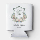 Dusty Blue Floral Crest Wedding Cooler (Achterkant)