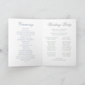 Dusty Blue Floral Crest Wedding Programma (Binnen)