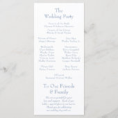 Dusty Blue Floral Crest Wedding Programmakaart (Achterkant)