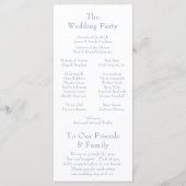 Dusty Blue Floral Crest Wedding Programmakaart (Achterkant)