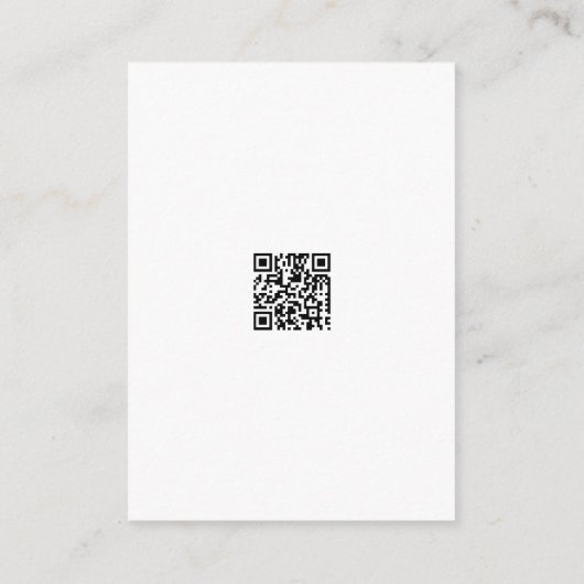 Dusty Blue Floral Crest Wedding QR Code RSVP Informatiekaartje (Achterkant)