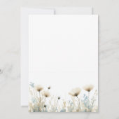 Dusty Blue Floral Cross Boy Doopsel Kaart (Achterkant)