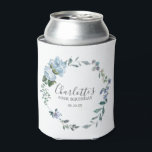 Dusty Blue Floral Custom 90th Birthday Custom Blikjeskoeler<br><div class="desc">Zeer elegante koelboxxen voor een 90ste verjaardagsfeestje. Een bloemenkrans met stoffige blauwe pioenroosjes en rozen bloemen, genesteld in blauwe eucalyptusbladeren. De naam van de vrouw is geschreven in een trendy script lettertype. 90ste verjaardag en datum volgen. Deze 90ste Verjaardag koelbox is onderdeel van het 90ste Verjaardag Dusty Blue Floral Budget...</div>