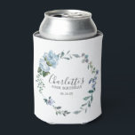Dusty Blue Floral Custom 90th Birthday Custom Blikjeskoeler<br><div class="desc">Zeer elegante koelboxxen voor een 90ste verjaardagsfeestje. Een bloemenkrans met stoffige blauwe pioenroosjes en rozen bloemen, genesteld in blauwe eucalyptusbladeren. De naam van de vrouw is geschreven in een trendy script lettertype. 90ste verjaardag en datum volgen. Deze 90ste Verjaardag koelbox is onderdeel van het 90ste Verjaardag Dusty Blue Floral Budget...</div>