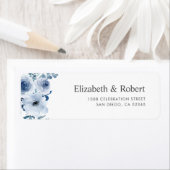 dusty blue floral custom address label (Insitu)