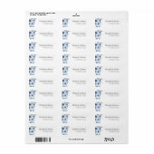 dusty blue floral custom address label (Full Sheet)