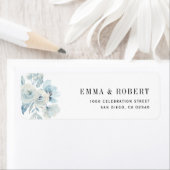 dusty blue floral custom address label (Insitu)