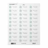 dusty blue floral custom address label (Full Sheet)
