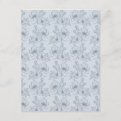Dusty Blue Floral Details Informatiekaartje (Achterkant)